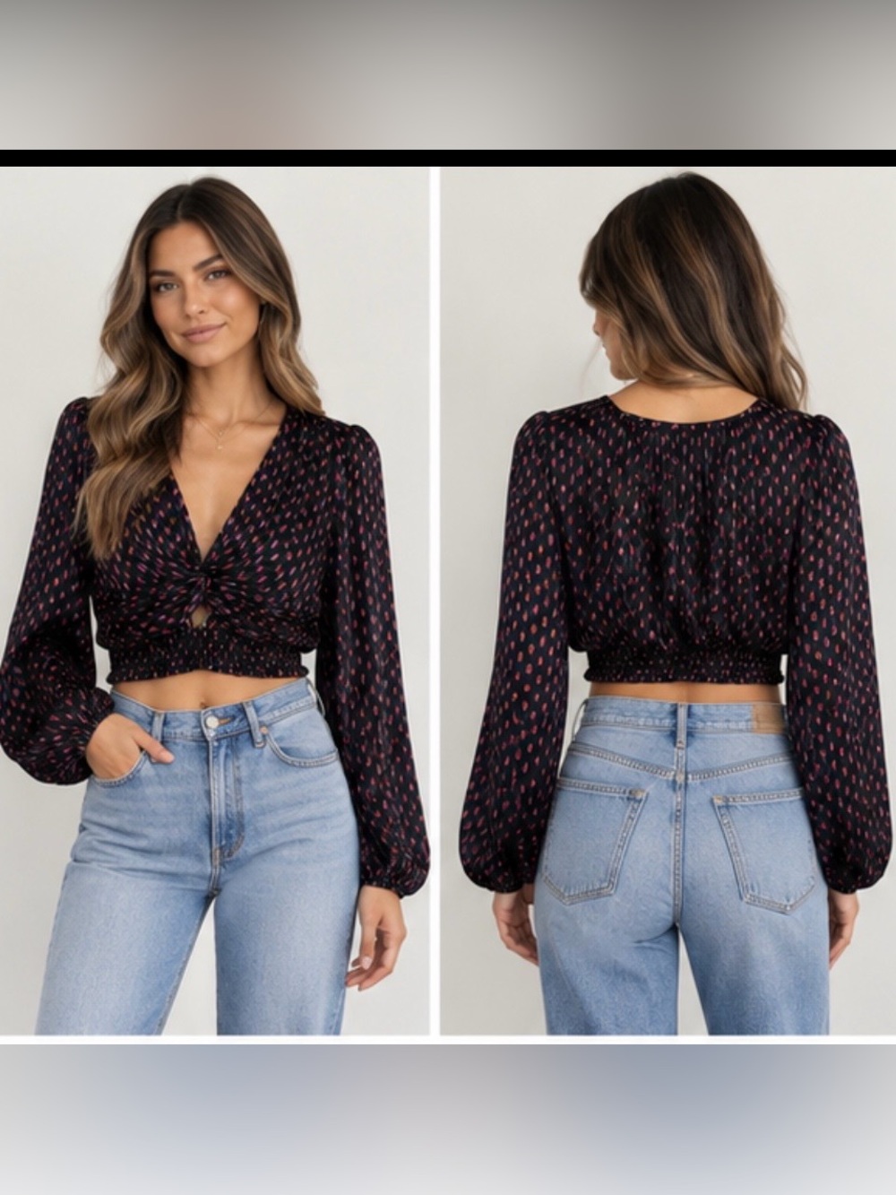 Zara Black Sheer Metallic Ruched Crop Top Whimsigoth Y2K Indie Sleaze